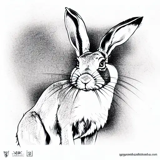 hare with three ears tattoo design idea