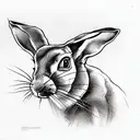 hare with three ears tattoo design idea