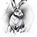 hare with three ears tattoo design idea