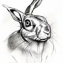 hare with three ears tattoo design idea