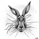 hare with three ears tattoo design idea