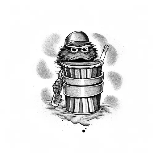 Oscar the grouch angry tattoo design idea