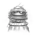 Oscar the grouch angry tattoo design idea