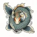Koi Fish and dragon  tattoo design idea
