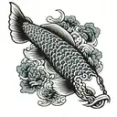 Koi Fish and dragon  tattoo design idea