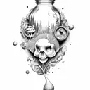 potion fungi world inside tattoo design idea