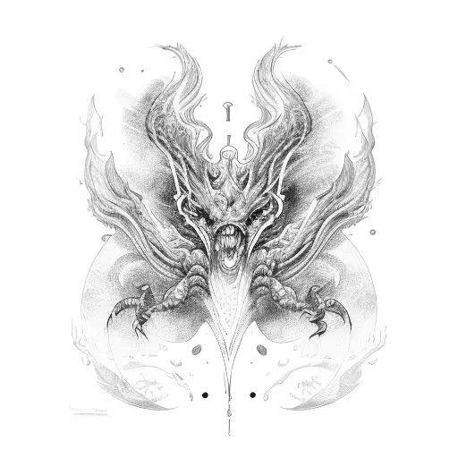 bio-mechanical-pheonix tattoo design idea