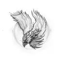 bio mechanical pheonix tattoo design idea