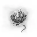 bio-mechanical-pheonix tattoo design idea