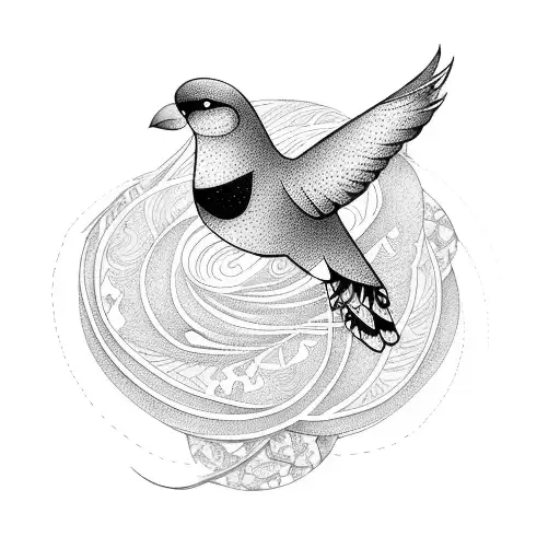 Tatoo wanderlust a bird flying over a winding path tattoo design idea