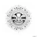 haida sun mix with smiley face nirvana tattoo design idea
