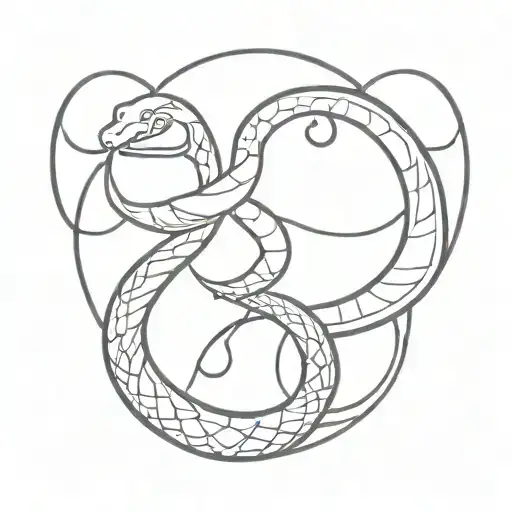 Gemini zodiac sign and snake tattoo design idea