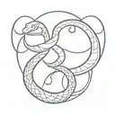Gemini zodiac sign and snake tattoo design idea