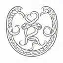 Gemini zodiac sign and snake tattoo design idea
