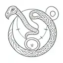 Gemini zodiac sign and snake tattoo design idea