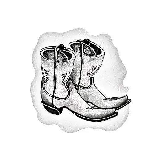 cowboy boots tattoo design idea