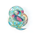 circle, kintsugi, zen tattoo design idea