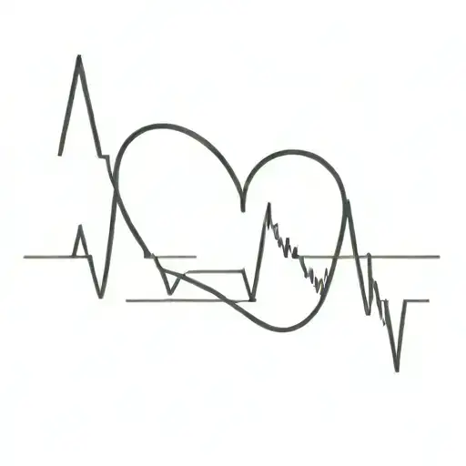 A, heart beat line tattoo design idea
