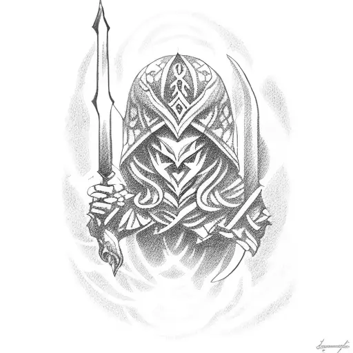 dark magician tattoo design idea