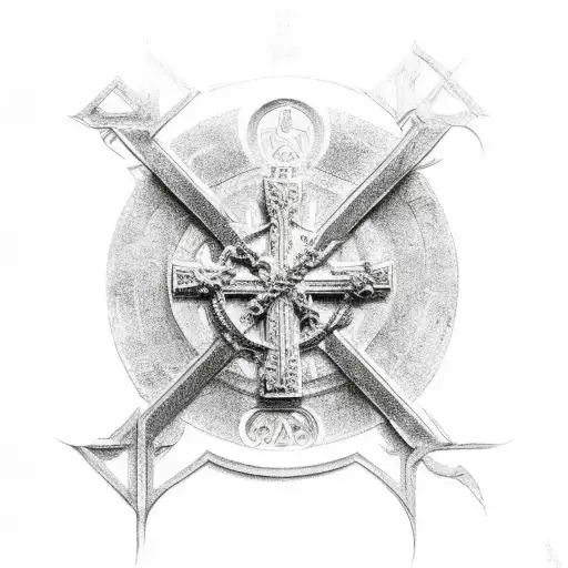 St. Michael cross tattoo design idea