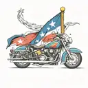 Cuban flag waving, homeland and life, freedom tattoo design idea