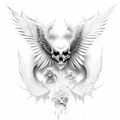 fallen angel eyes tattoo design idea