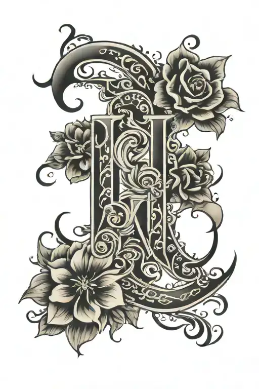 name letters: Shani Louk tattoo design idea