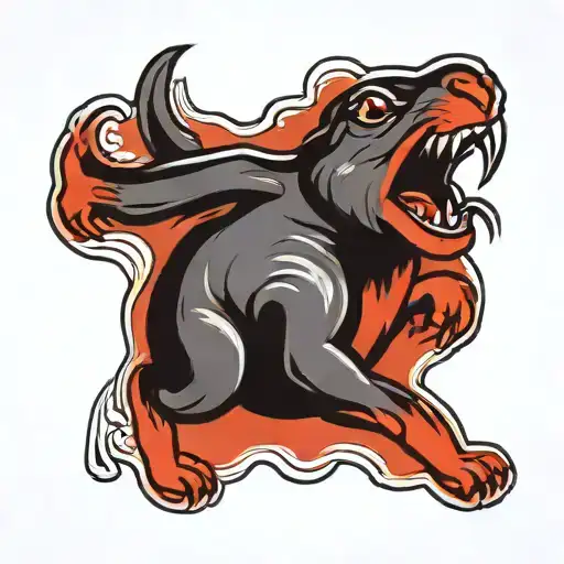 running rabbit screaming   tattoo design idea