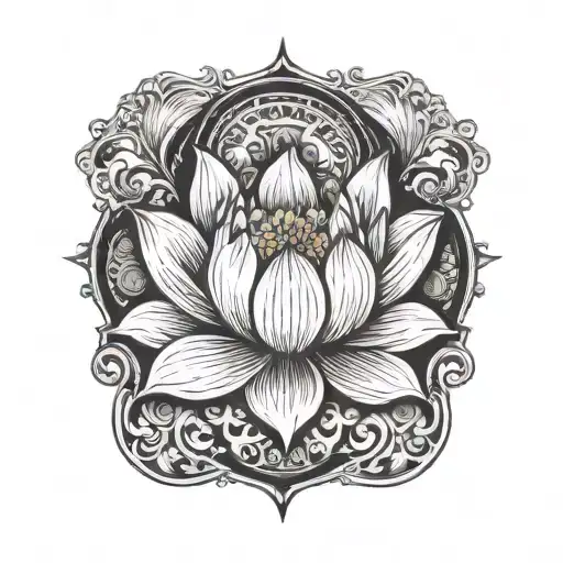 lotus flower dying   tattoo design idea