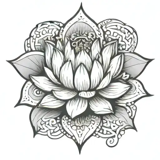 lotus flower dying   tattoo design idea