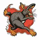 running rabbit screaming   tattoo design idea