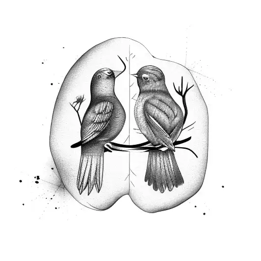 3 birds on a dead tree tattoo design idea