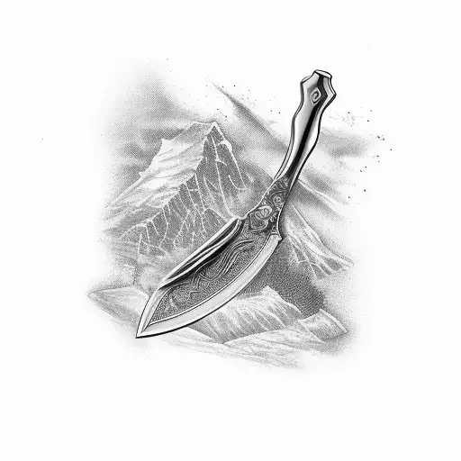 corkscrew knife with Glas  tattoo design idea