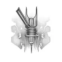 corkscrew  with Glas  tattoo design idea