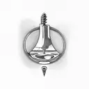 corkscrew  with Glas  tattoo design idea