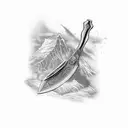 corkscrew knife with Glas  tattoo design idea