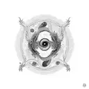 Yin Yang in the Dragon eyes tattoo design idea