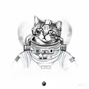 cat astronaut tattoo design idea