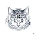 cat astronaut tattoo design idea