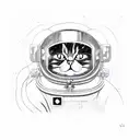 cat astronaut tattoo design idea