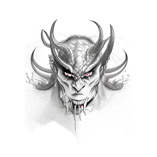 devil horns tattoo design idea