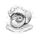ghost in a clam shell tattoo design idea