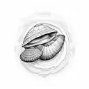 ghost in a clam shell tattoo design idea
