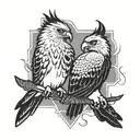 hawk light vs dark tattoo design idea