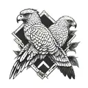 hawk light vs dark tattoo design idea