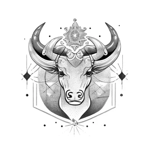 constelación capricornio con tauro  tattoo design idea