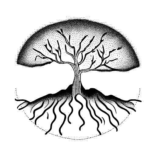 bare tree of life tattoo design idea