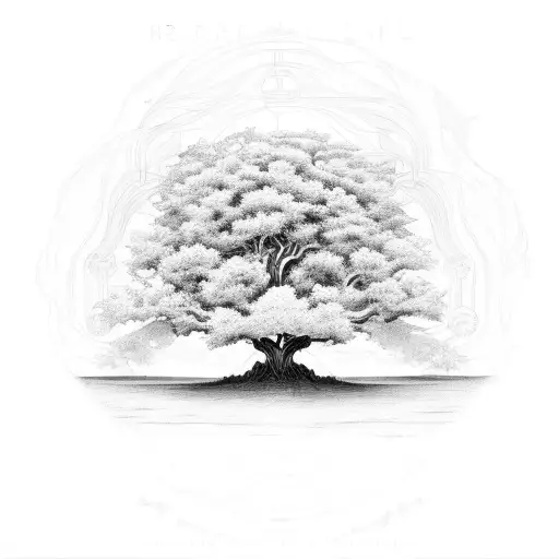 bare tree of life tattoo design idea
