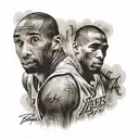 kobe bryant and quote: rest at the end, not in the middle tattoo design idea