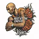 kobe bryant and quote: rest at the end, not in the middle tattoo design idea